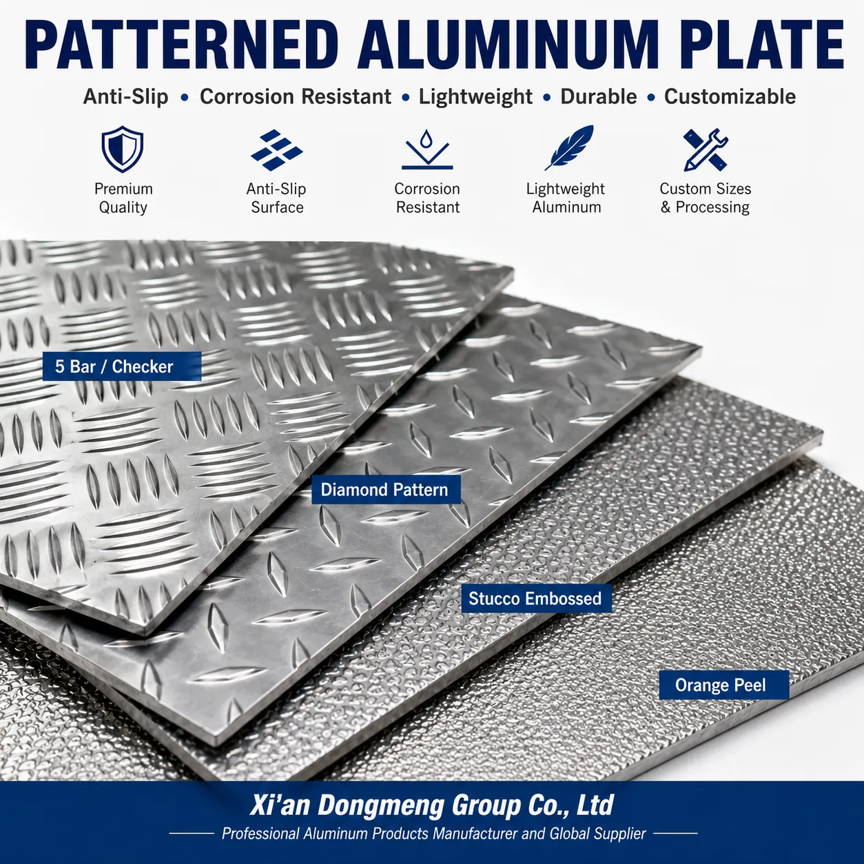 Mønstret aluminiumsplate